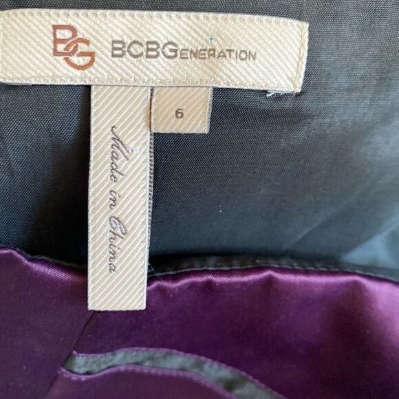 BCBGENERATION Strapless Purple Black Mini Dress 6 - Picture 3 of 5